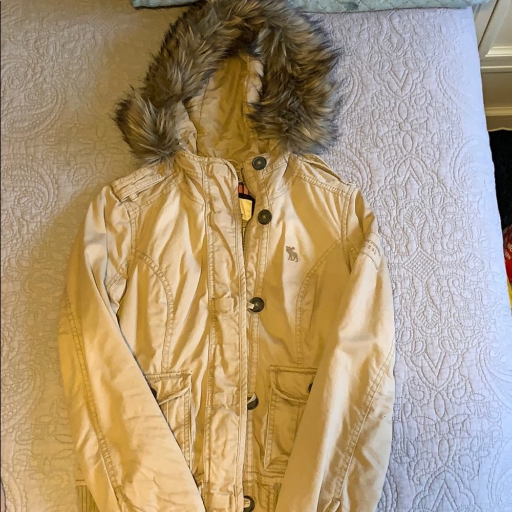 Abercrombie kids jacket with faux fur hood